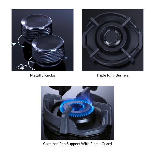 Elica 70 cm 4 Burner Hob Hexa IND Lotus FLEXI HEXA 470 LOTUS IND HD BRASS - Image 4