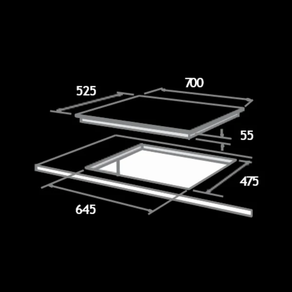 Elica 70 cm 3 Burner Hob Direct Flame Series DFS FB MFC 3B 70 DX - Image 5