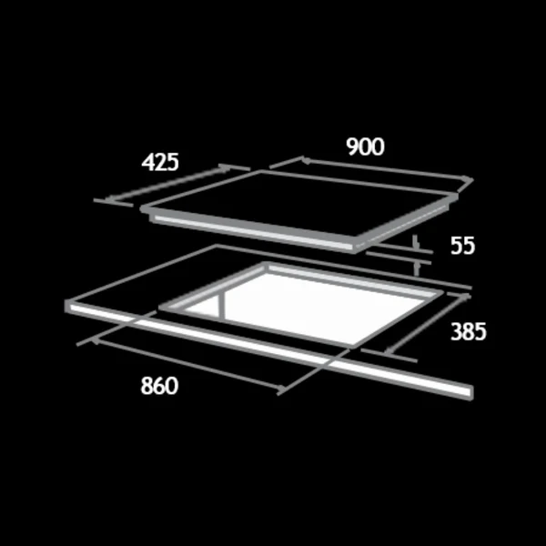 Elica 90 cm 3 Burner Hob Direct Flame Series DFS FB MFC 3B 90 DX - Image 5