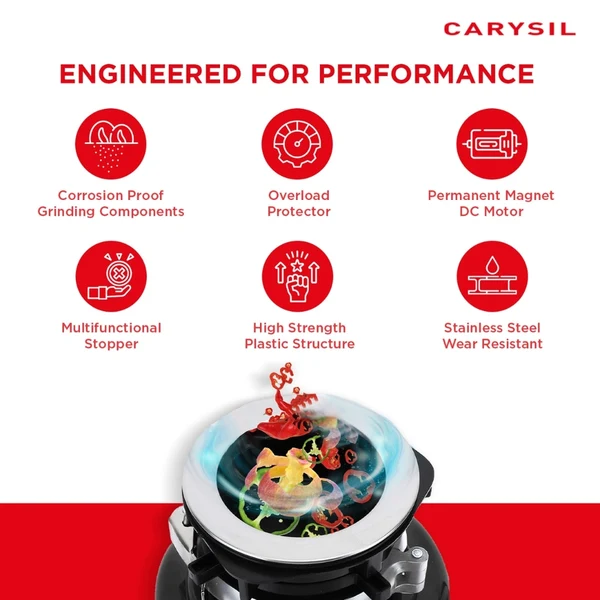 Carysil Food Waste Disposer STANDARD 3/4 HP - Image 4