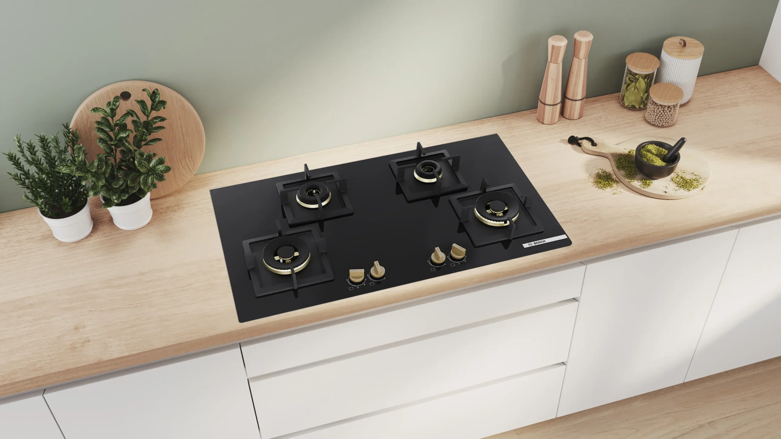 BOSCH HOB PNF9B6G20I Series 4 Gas hob 90 cm Tempered glass, Black - Image 7