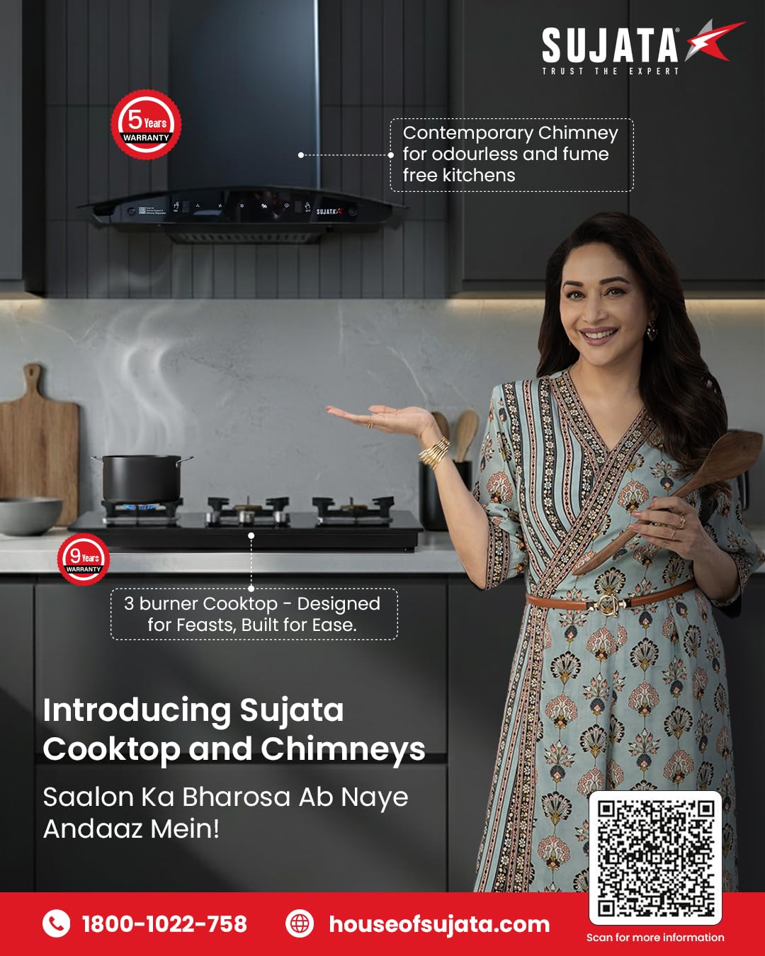 Sujata Premium Gas Stove 3 Burners Glass Top | 9 Years Warranty | Gas Stove with Jumbo Brass Burners | SABAF Technology | ISI Certified | LPG & PNG Compatible | 360° Rotating Brass Nozzle (Black) - Image 7