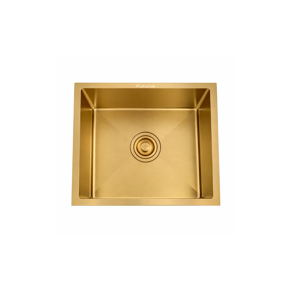 Futura Stainless Steel Sink Hand Carved Color Series SINGLE BOWL FS 2118 HM ROSE GOLD( 21 x 18 inches )