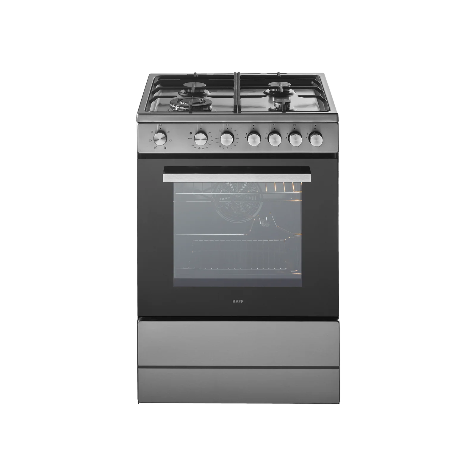 KAFF KAB 60 SS Cooking Range with Electric Oven, 4 Gas Burners with One Big Triple Ring Burner - Image 3