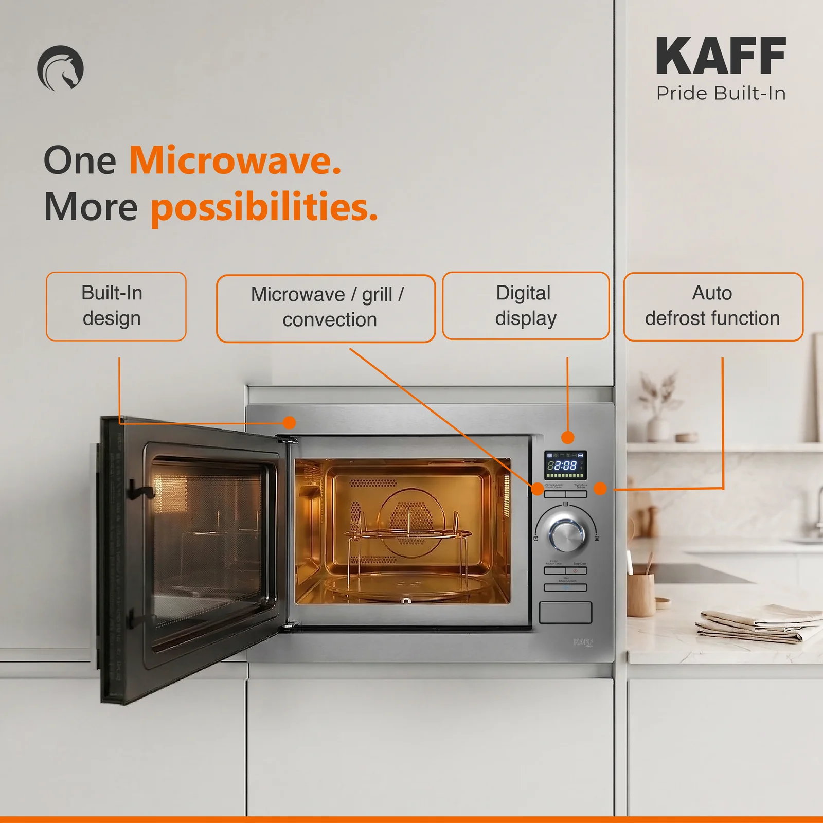 KAFF KB4A - 28L Built-in Microwave with Multi-Programming & Auto Cooking Menu - Image 7