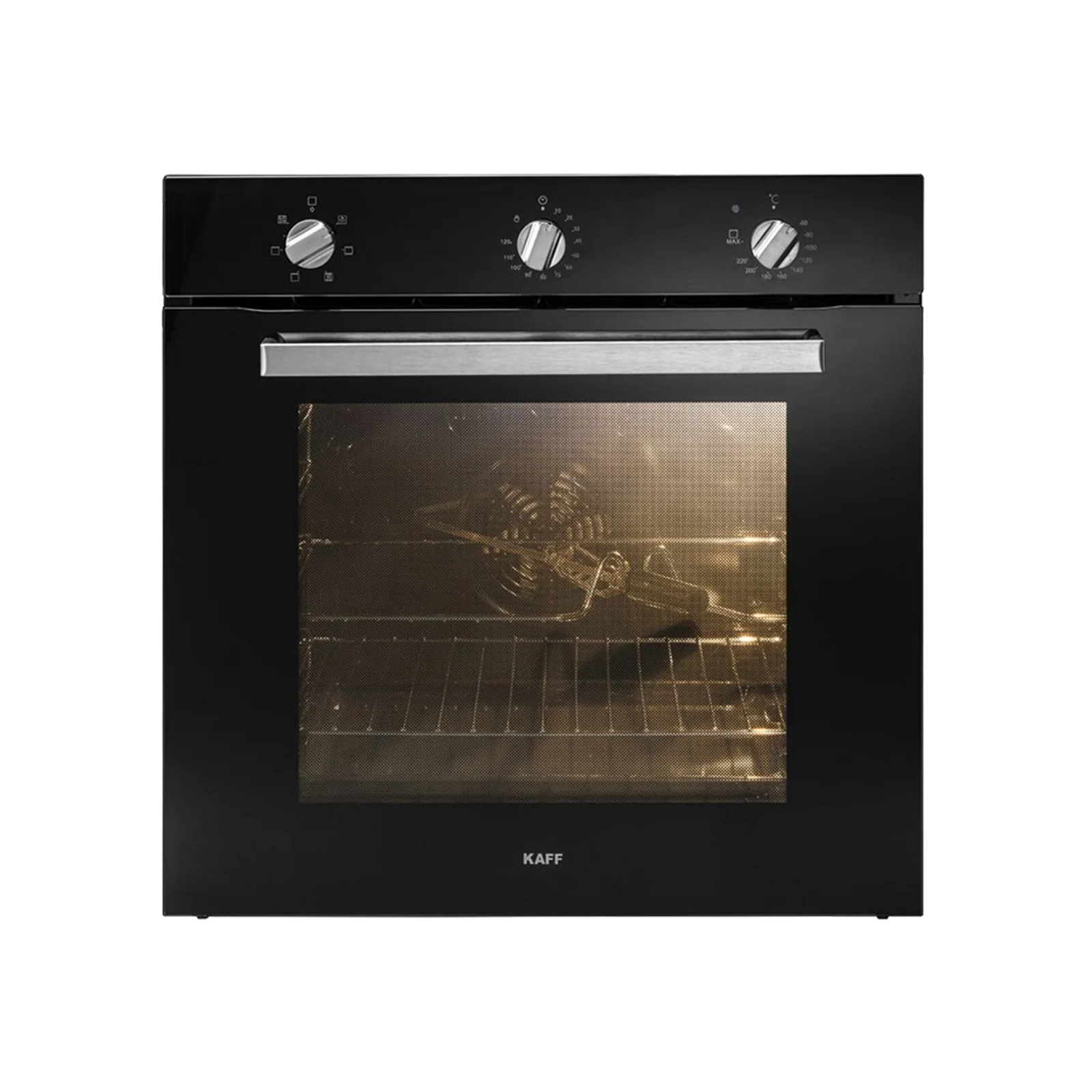 KAFF KOV 73 MRFT- 73 L Built-in Oven with 3 Layer Glass Door, Full Black Tempered Glass Finish