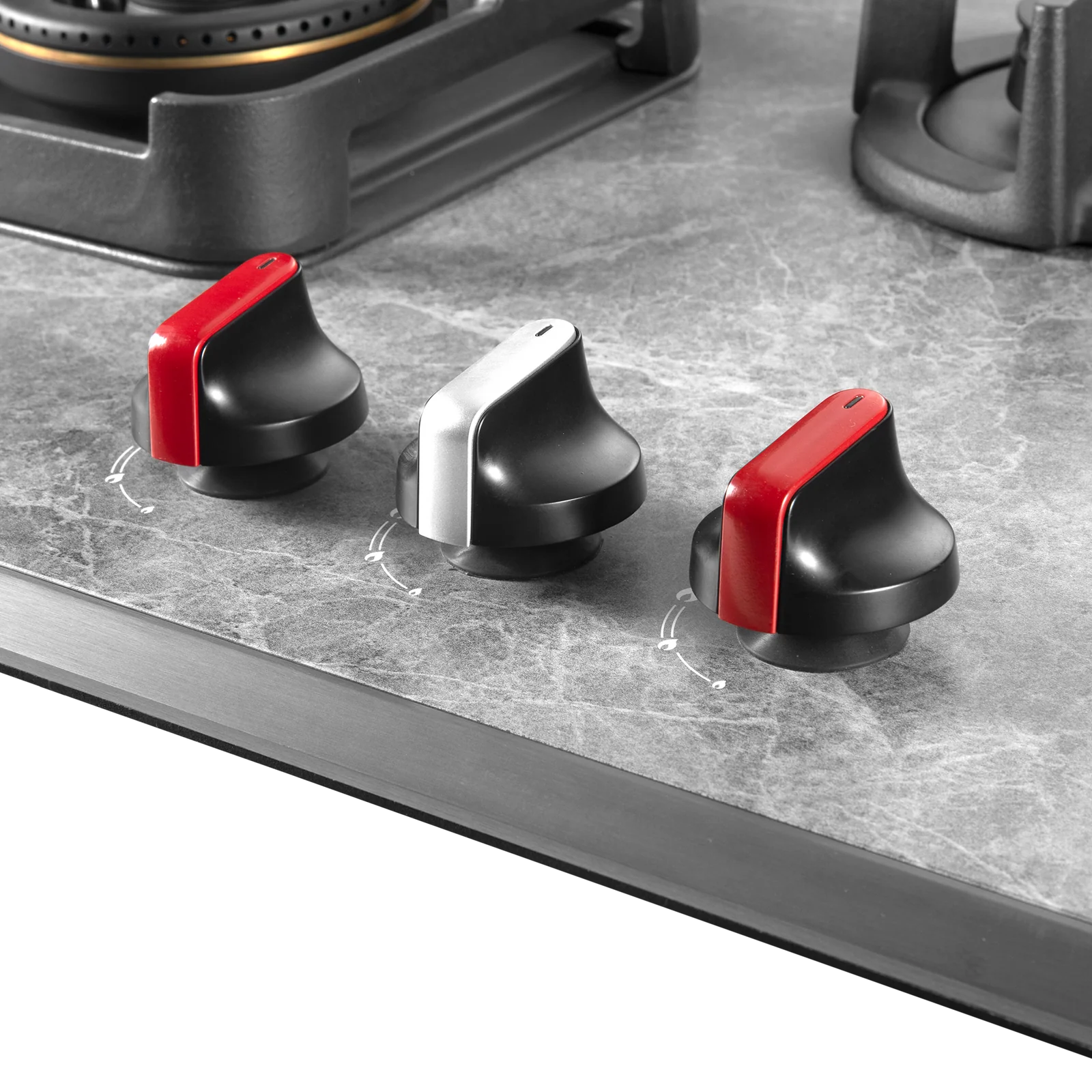 KAFF 3 Burner Built-in Hob, Full Brass Burners with FFD Safety, 82 cm (MARMOR 823) - Image 5