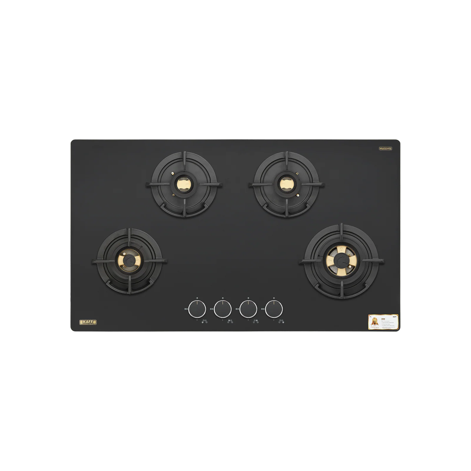 KAFF 4 Burner Built-in Hob with Concealed Brass Burners & FFD, 90 cm (MSM 94CB) - Image 4