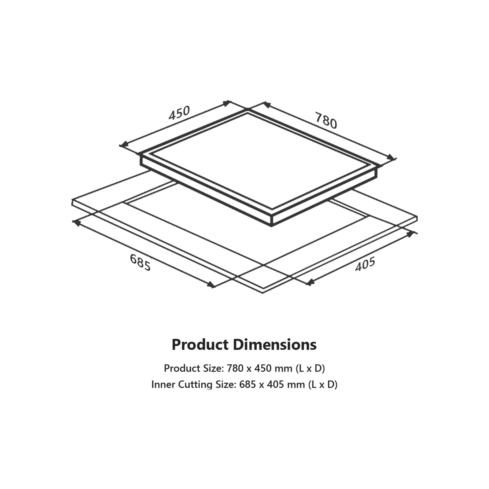 KAFF 3 Burner Built-in Hob with Brass Burners & Frosted Black Glass, 78 cm (NYG 783B) - Image 5
