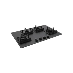 KAFF 4 Burner Built-in Hob with Frosted Black Glass & Round Edges, 78 cm (NYG 784B)