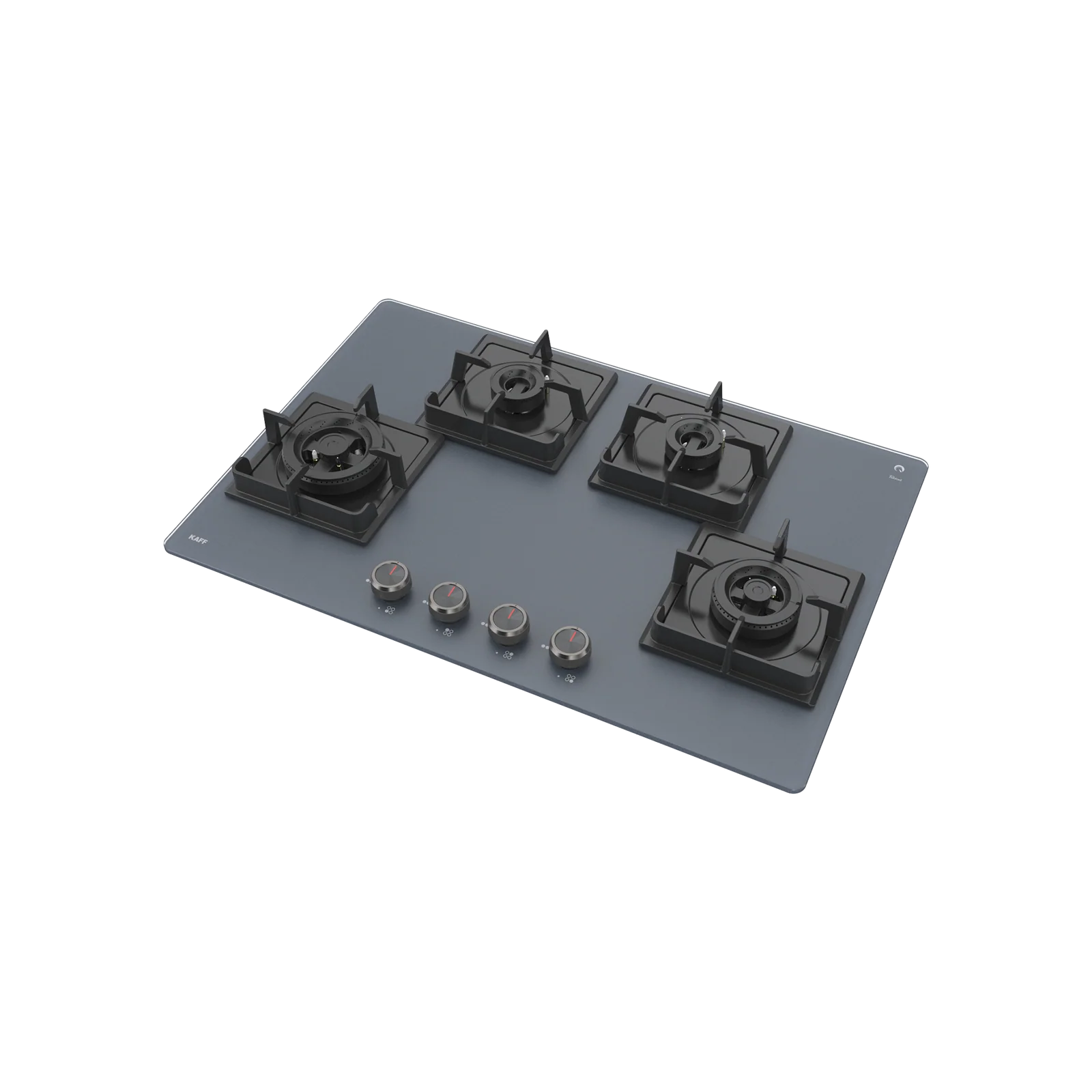 KAFF 4 Burner Built-in Hob with Brass Burners & Frosted Grey Glass, 78 cm (NYG 784G)