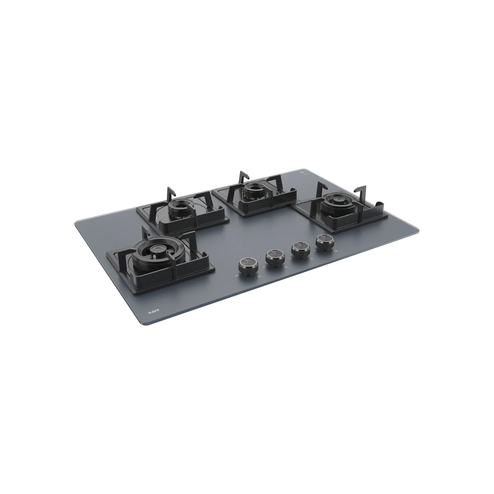 KAFF 4 Burner Built-in Hob with Brass Burners & Frosted Grey Glass, 78 cm (NYG 784G) - Image 2