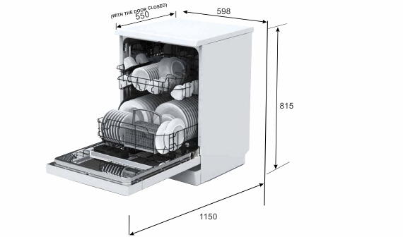 Elica Built In Dishwasher WQP 12 7711 with 12 Place Settings - Image 3