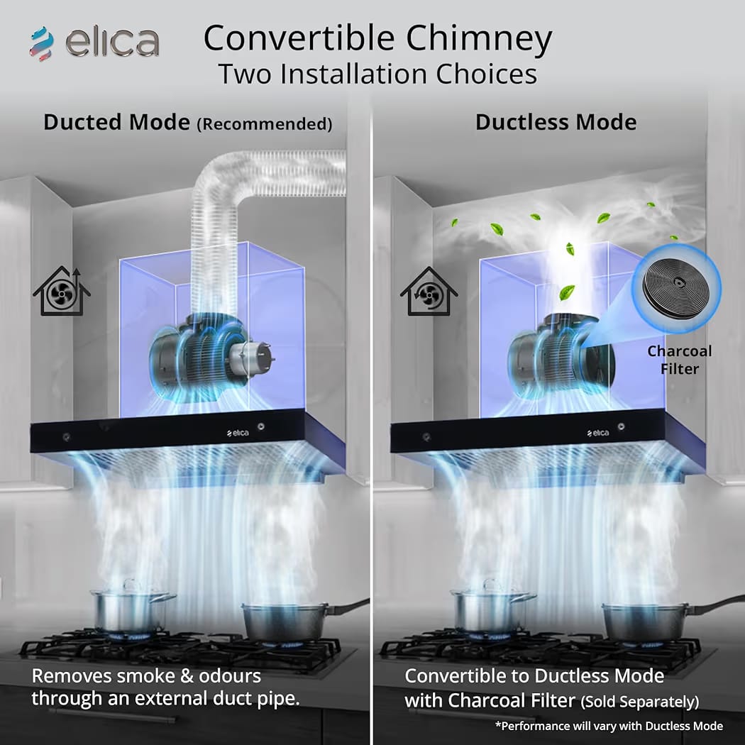 Elica 60cm 1600 m3/hr BLDC Filterless Autoclean Kitchen Chimney with 15 Years Motor & 5 Years Comprehensive Warranty | SPT PRO PLUS FL 600 BLDC HAC LTW MS NERO |Black| RPM Display| Touch+Motion Sensor - Image 3