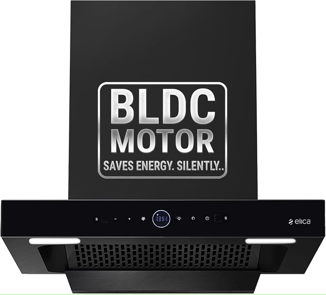 Elica 60cm 1600 m3/hr BLDC Filterless Autoclean Kitchen Chimney with 15 Years Motor & 5 Years Comprehensive Warranty | SPT PRO PLUS FL 600 BLDC HAC LTW MS NERO |Black| RPM Display| Touch+Motion Sensor