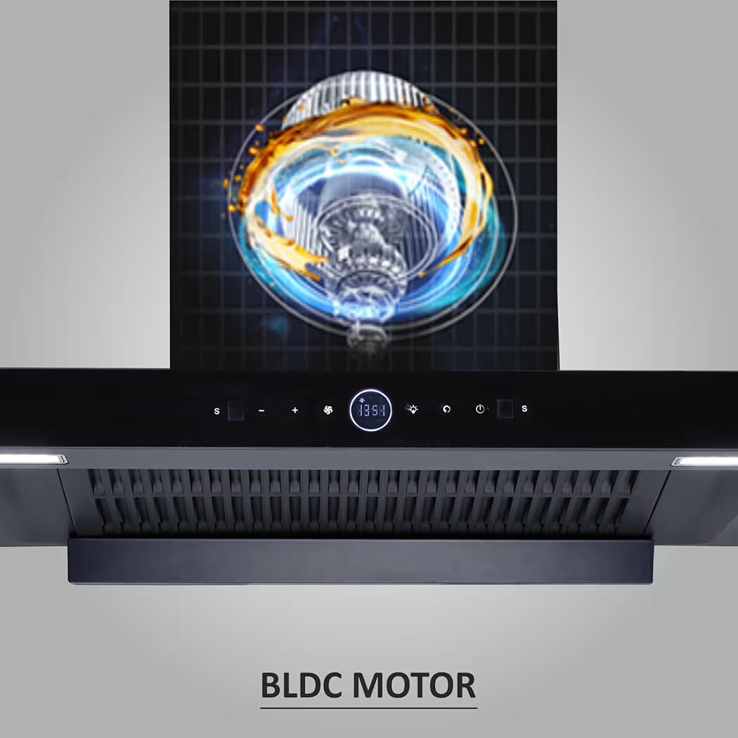 Elica 90cm 1600 m3/hr BLDC Filterless Autoclean Kitchen Chimney with FULL GRILL | 15 Years Motor Warranty | SPT MAX PRO PLUS FL 900 BLDC HAC LTW MS NERO | RPM Display | Black | Touch + Motion Sensor - Image 7