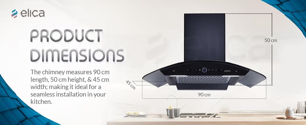 Elica 90cm 1600 m3/hr BLDC Filterless Autoclean Kitchen Chimney with 15 Years Motor & 5 Years Comprehensive Warranty | PRO PLUS FL BLDC HAC LTW 90 MS NERO | Touch Control with Round RPM Display |Black - Image 4