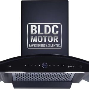 Elica 90cm 1600 m3/hr BLDC Filterless Autoclean Kitchen Chimney with 15 Years Motor & 5 Years Comprehensive Warranty | PRO PLUS FL BLDC HAC LTW 90 MS NERO | Touch Control with Round RPM Display |Black