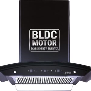 Elica 60cm 1500 m3/hr BLDC Filterless Autoclean Kitchen Chimney with 15 Years Motor & 5 Years Comprehensive Warranty | WDFL 600 BLDC HAC LTW MS NERO | Black | Touch + Motion Sensor Control