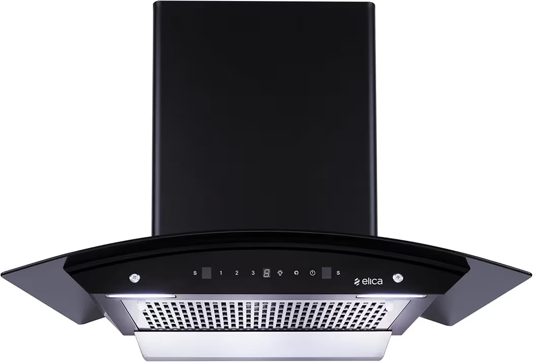 Elica 75cm 1350 m3/hr Filterless Autoclean Kitchen Chimney with 15 Years Motor & 5 Years Comprehensive Warranty | WDFL 750 HAC LTW MS NERO | Touch + Motion Sensor Control | Black