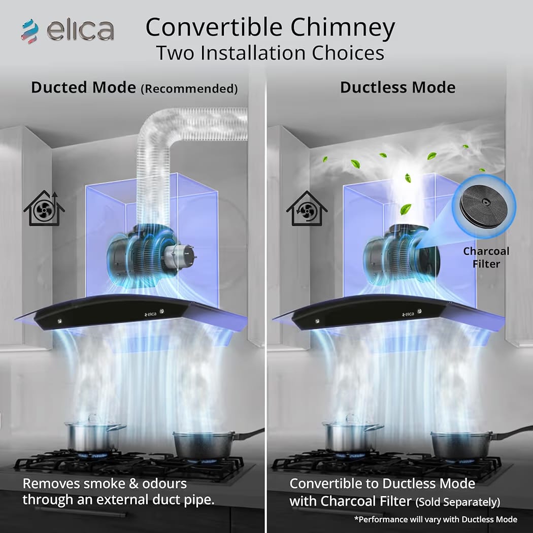 Elica 90 cm 1350 m3/hr Filterless Autoclean Kitchen Chimney with 15 Years Motor & 5 Years Comprehensive Warranty (WDFL 906 HAC LTW MS NERO, Touch + Motion Sensor Control, Black) - Image 4