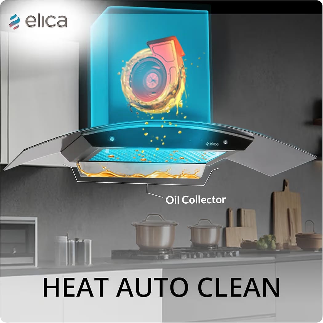 Elica 90 cm 1350 m3/hr Filterless Autoclean Kitchen Chimney with 15 Years Motor & 5 Years Comprehensive Warranty (WDFL 906 HAC LTW MS NERO, Touch + Motion Sensor Control, Black) - Image 9