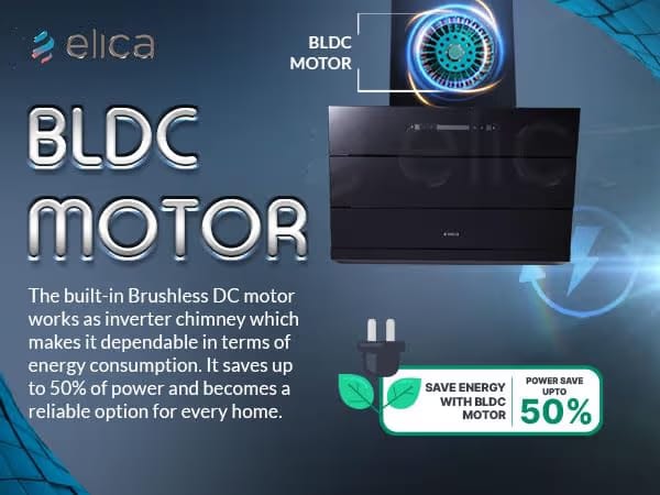 Elica 75cm 1650 m3/hr BLDC Filterless Autoclean Kitchen Chimney with 15 Years Motor & 5 Years Comprehensive Warranty | EFL 3V 751 BLDC HAC LTW MS NERO | Black | Touch + Motion Sensor Control - Image 2