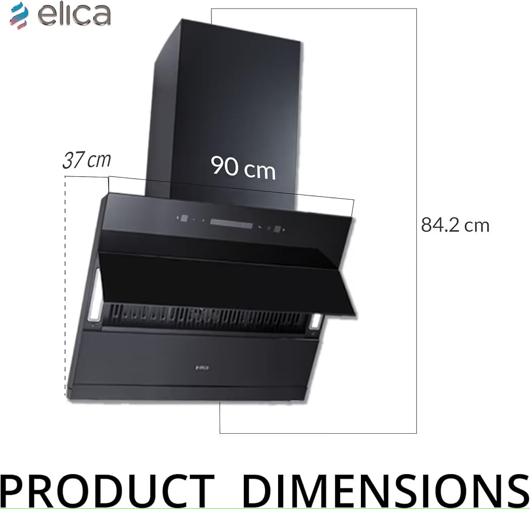 Elica 90cm 1800 m3/hr BLDC Filterless Autoclean Kitchen Chimney with 15 Years Motor & 5 Years Comprehensive Warranty | EFL 3V 901 BLDC HAC LTW MS NERO | Black | Touch + Motion Sensor Control - Image 2