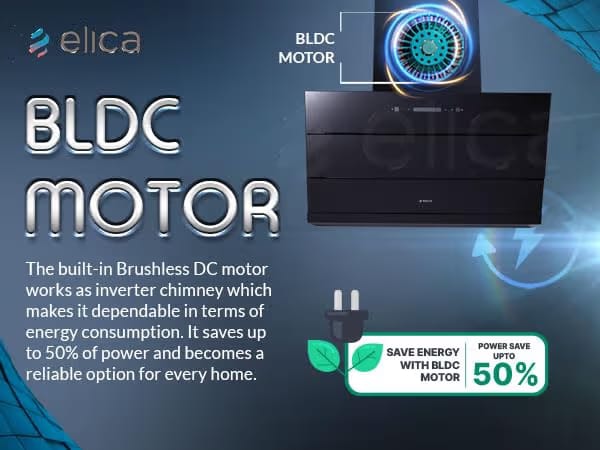 Elica 90cm 1800 m3/hr BLDC Filterless Autoclean Kitchen Chimney with 15 Years Motor & 5 Years Comprehensive Warranty | EFL 3V 901 BLDC HAC LTW MS NERO | Black | Touch + Motion Sensor Control - Image 4