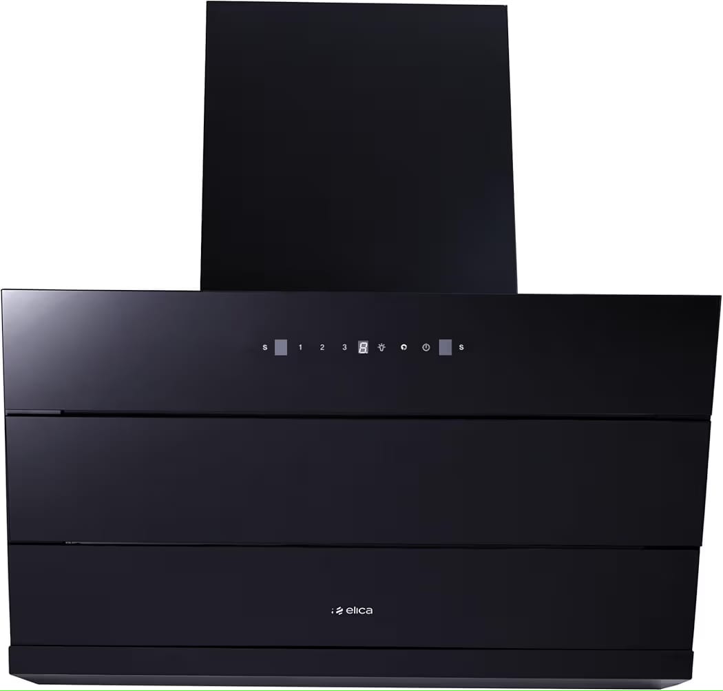 Elica 90cm 1700 m3/hr Filterless Autoclean Angular Kitchen Chimney with 15 Years Motor & 5 Years Comprehensive Warranty | EFL 3V 901 HAC LTW MS NERO | Black | Touch + Motion Sensor Control | Slant