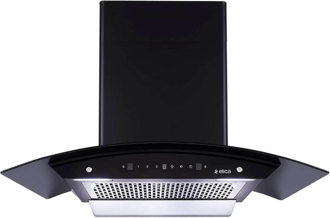 Elica 90 cm 1200 m3/hr Thermal Sensor Filterless Autoclean Kitchen Chimney with 15 Years Warranty (AUTO SENSE WDFL 906 HAC LTW MS NERO)