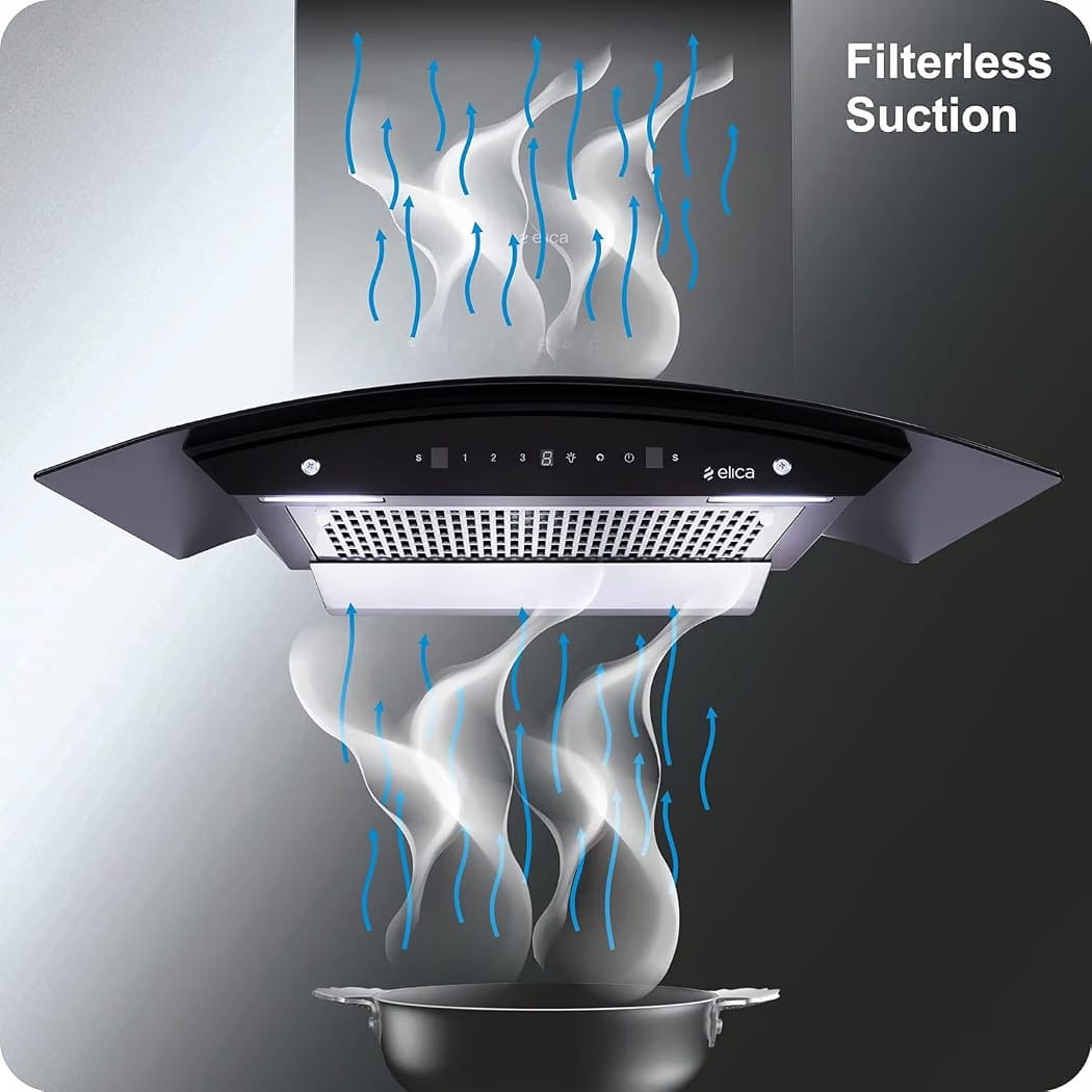 Elica 90 cm 1200 m3/hr Thermal Sensor Filterless Autoclean Kitchen Chimney with 15 Years Warranty (AUTO SENSE WDFL 906 HAC LTW MS NERO) - Image 5