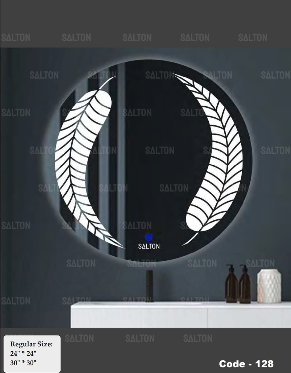 LED Bathroom Mirror with 3-in-1 Lighting, Round Shape, Touch Control