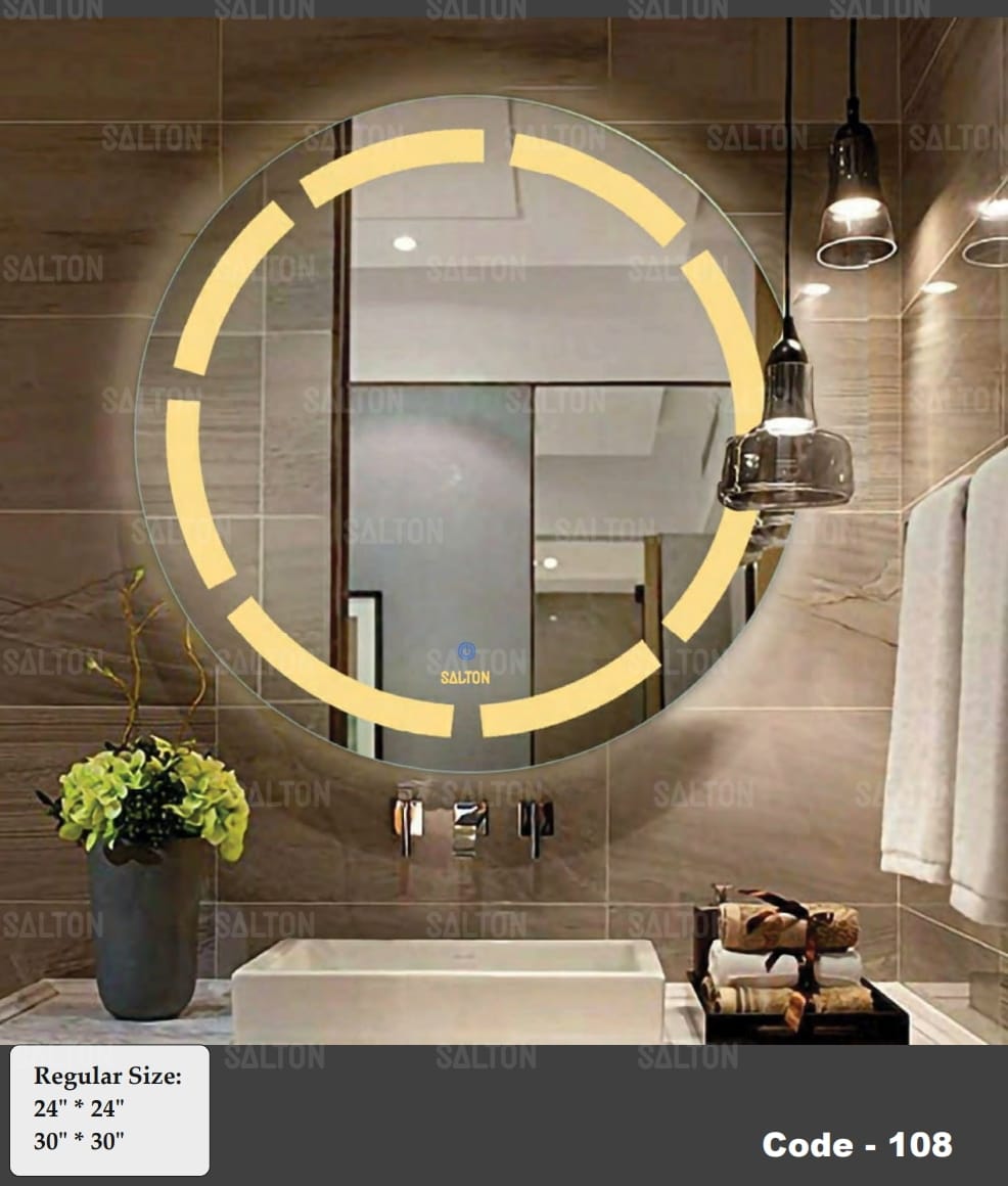 LED Bathroom Mirror with 3-in-1 Lighting, Round Shape, Touch Control