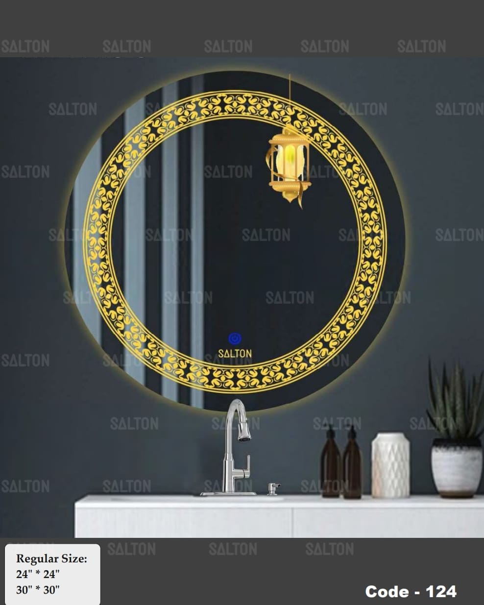 LED Bathroom Mirror with 3-in-1 Lighting, Round Shape, Touch Control
