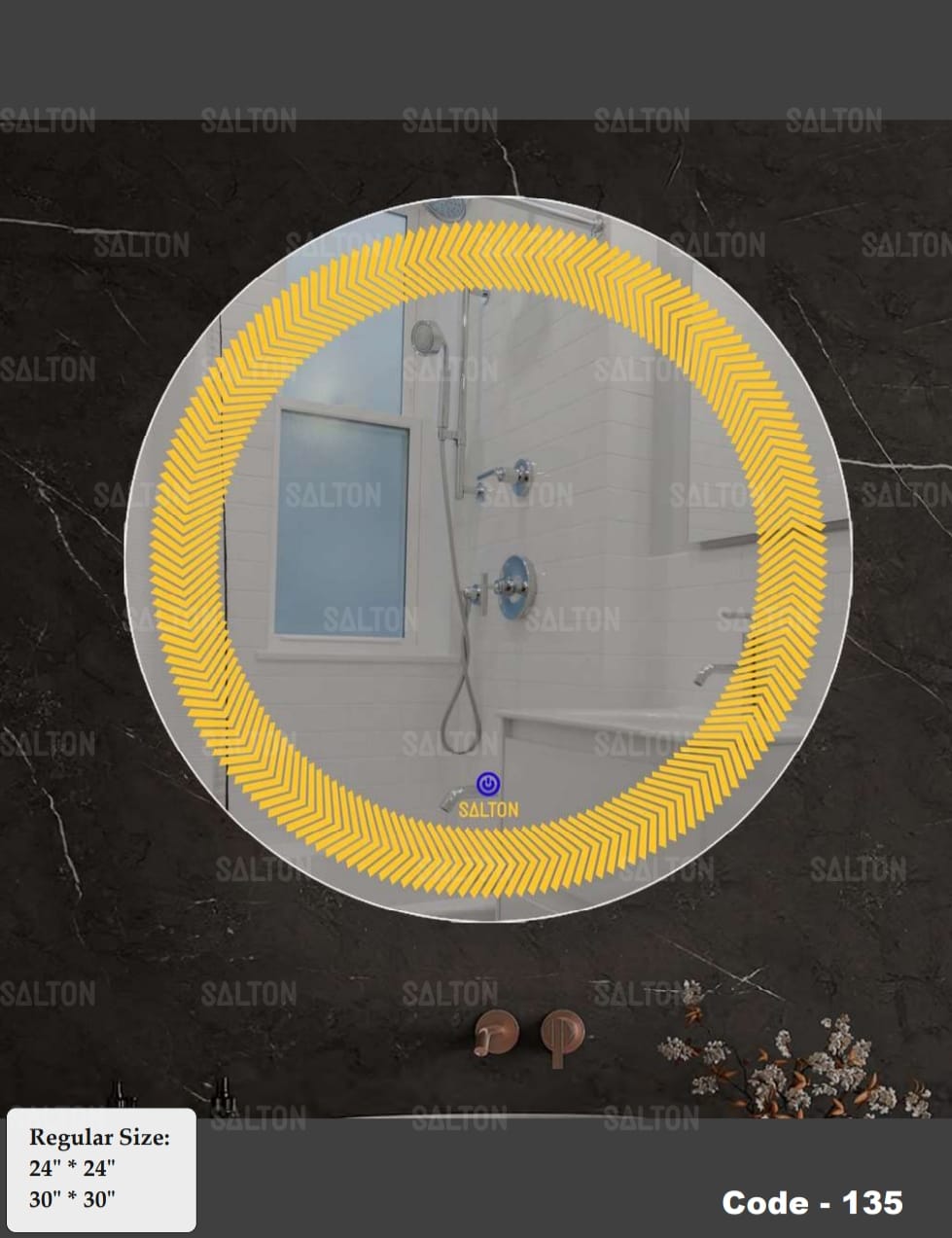 LED Bathroom Mirror with 3-in-1 Lighting, Round Shape, Touch Control
