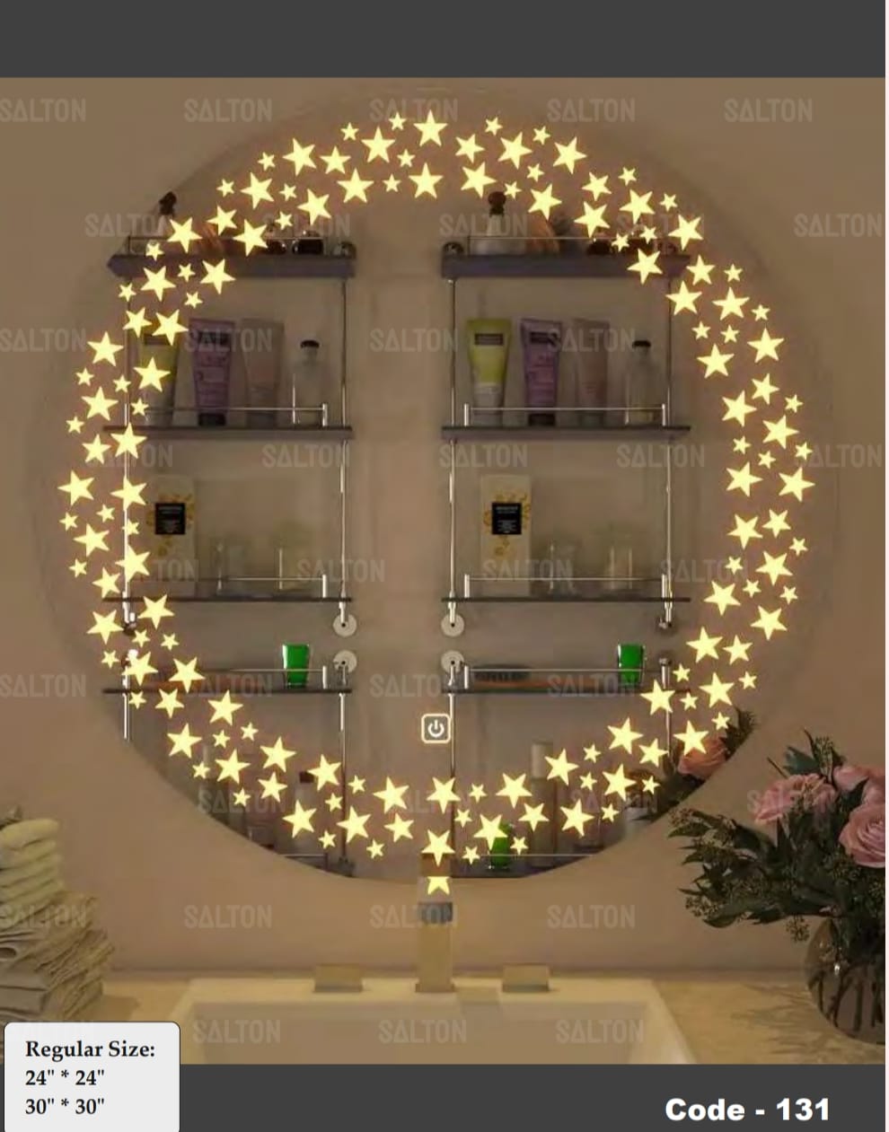 LED Bathroom Mirror with 3-in-1 Lighting, Round Shape, Touch Control