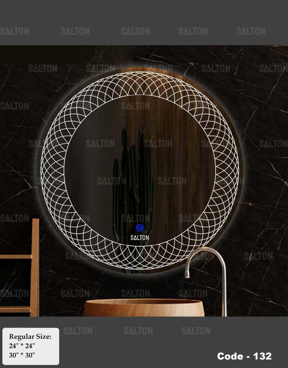 LED Bathroom Mirror with 3-in-1 Lighting, Round Shape, Touch Control