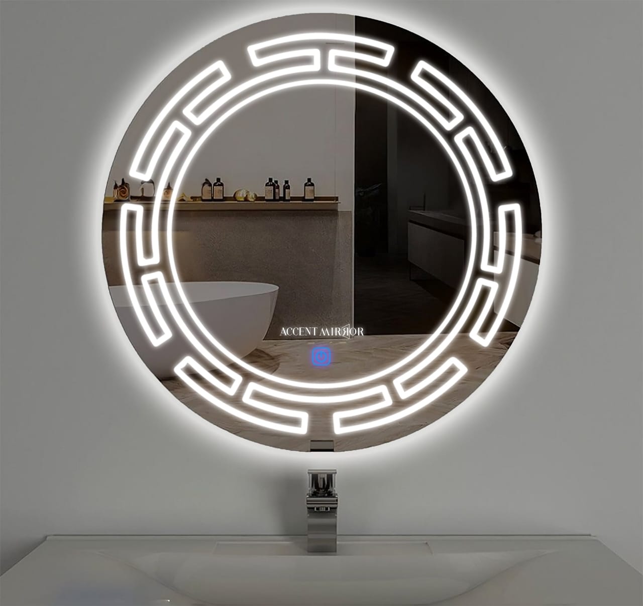 LED Bathroom Mirror with 3-in-1 Lighting, Round Shape, Touch Control