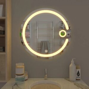 LED Bathroom Mirror with 3-in-1 Lighting, Round Shape, Touch Control