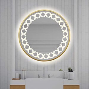 LED Bathroom Mirror with 3-in-1 Lighting, Round Shape, Touch Control