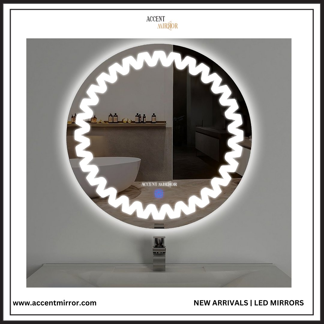 LED Bathroom Mirror with 3-in-1 Lighting, Round Shape, Touch Control