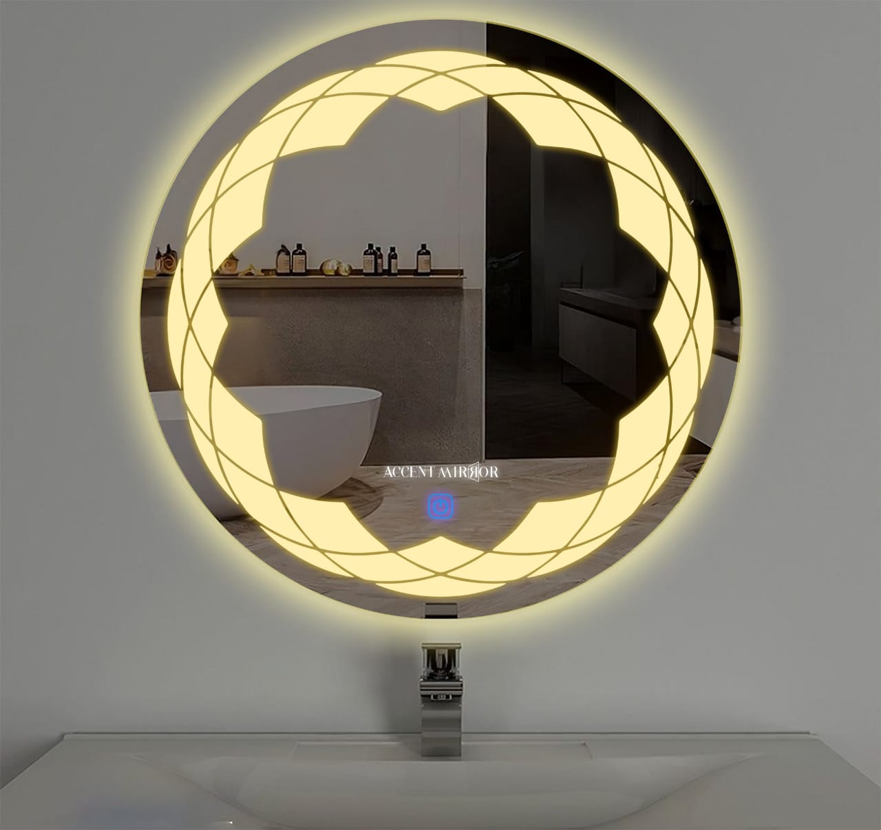 LED Bathroom Mirror with 3-in-1 Lighting, Round Shape, Touch Control