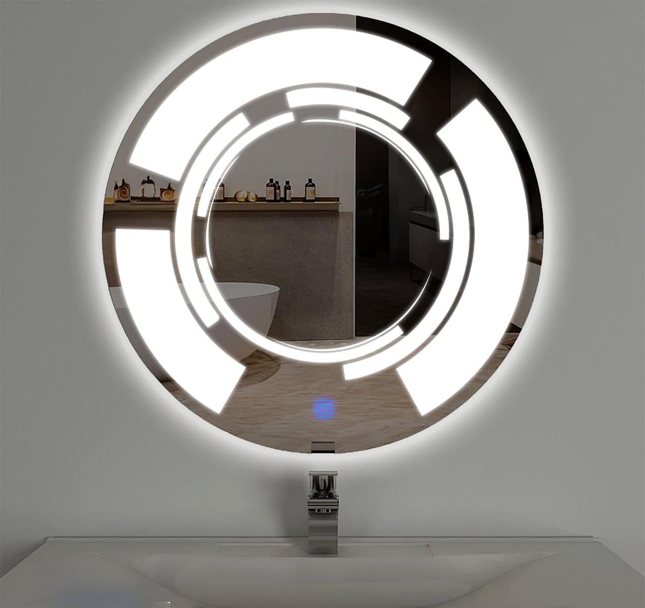 LED Bathroom Mirror with 3-in-1 Lighting, Round Shape, Touch Control