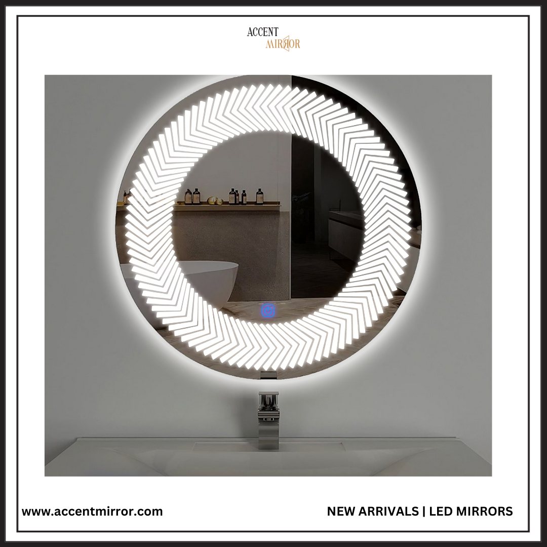 LED Bathroom Mirror with 3-in-1 Lighting, Round Shape, Touch Control