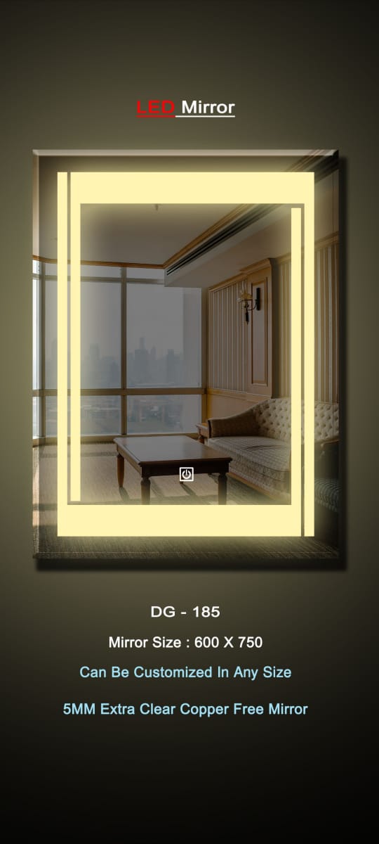 (18×24 Mirror Size), Wall Mount Rectangular Led Mirror for Bathroom & Bedroom, Mirror with Light, Touch Sensor Controlled with 3 Colour Lights and Brightness Adjustable
