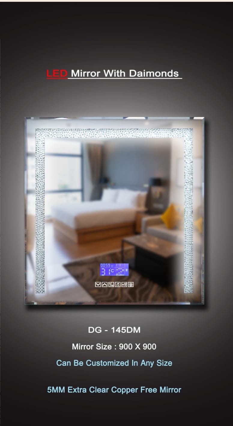 (18×24 Mirror Size), Wall Mount Rectangular Led Mirror for Bathroom & Bedroom, Mirror with Light, Touch Sensor Controlled with 3 Colour Lights and Brightness Adjustable