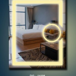 (18×24 Mirror Size), Wall Mount Rectangular Led Mirror for Bathroom & Bedroom, Mirror with Light, Touch Sensor Controlled with 3 Colour Lights and Brightness Adjustable