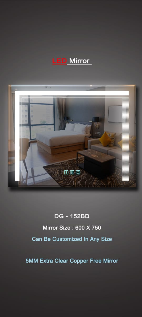 (18×24 Mirror Size), Wall Mount Rectangular Led Mirror for Bathroom & Bedroom, Mirror with Light, Touch Sensor Controlled with 3 Colour Lights and Brightness Adjustable