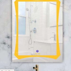 (18x24 Mirror Size), Wall Mount Rectangular Led Mirror for Bathroom & Bedroom, Mirror with Light, Touch Sensor Controlled with 3 Colour Lights and Brightness Adjustable